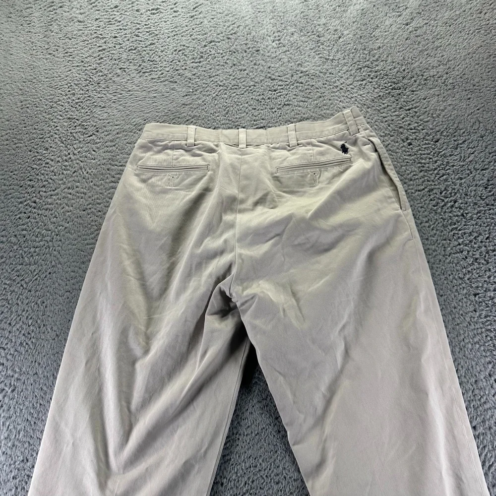 Polo by Ralph Lauren Pant Mens 34x29‎ Beige Cotton Kahkis Straight Leg Workwear